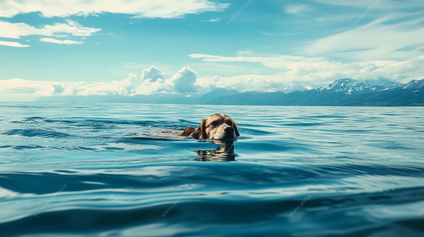 水中畅游的狗狗