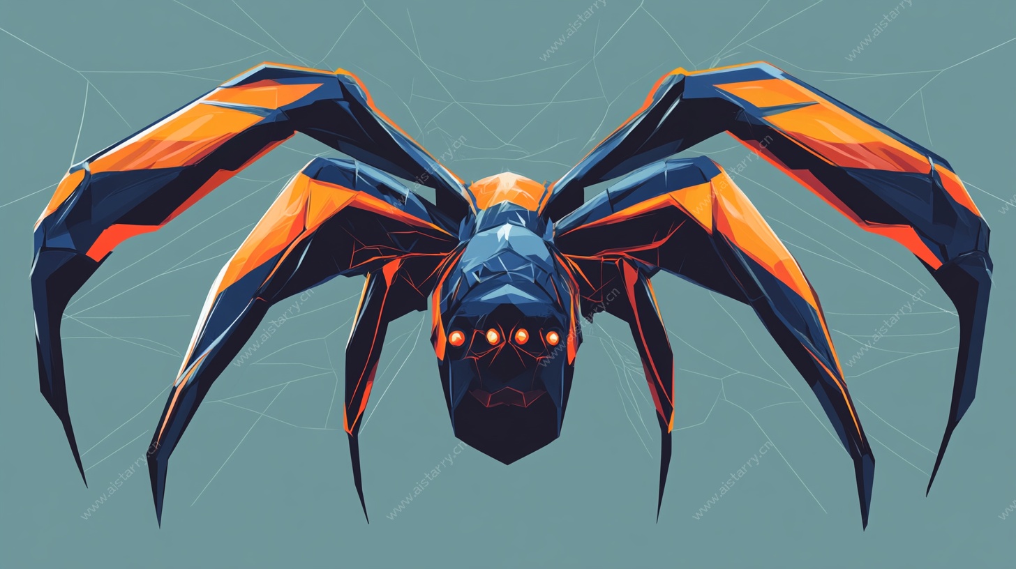 抽象几何风格蜘蛛插画