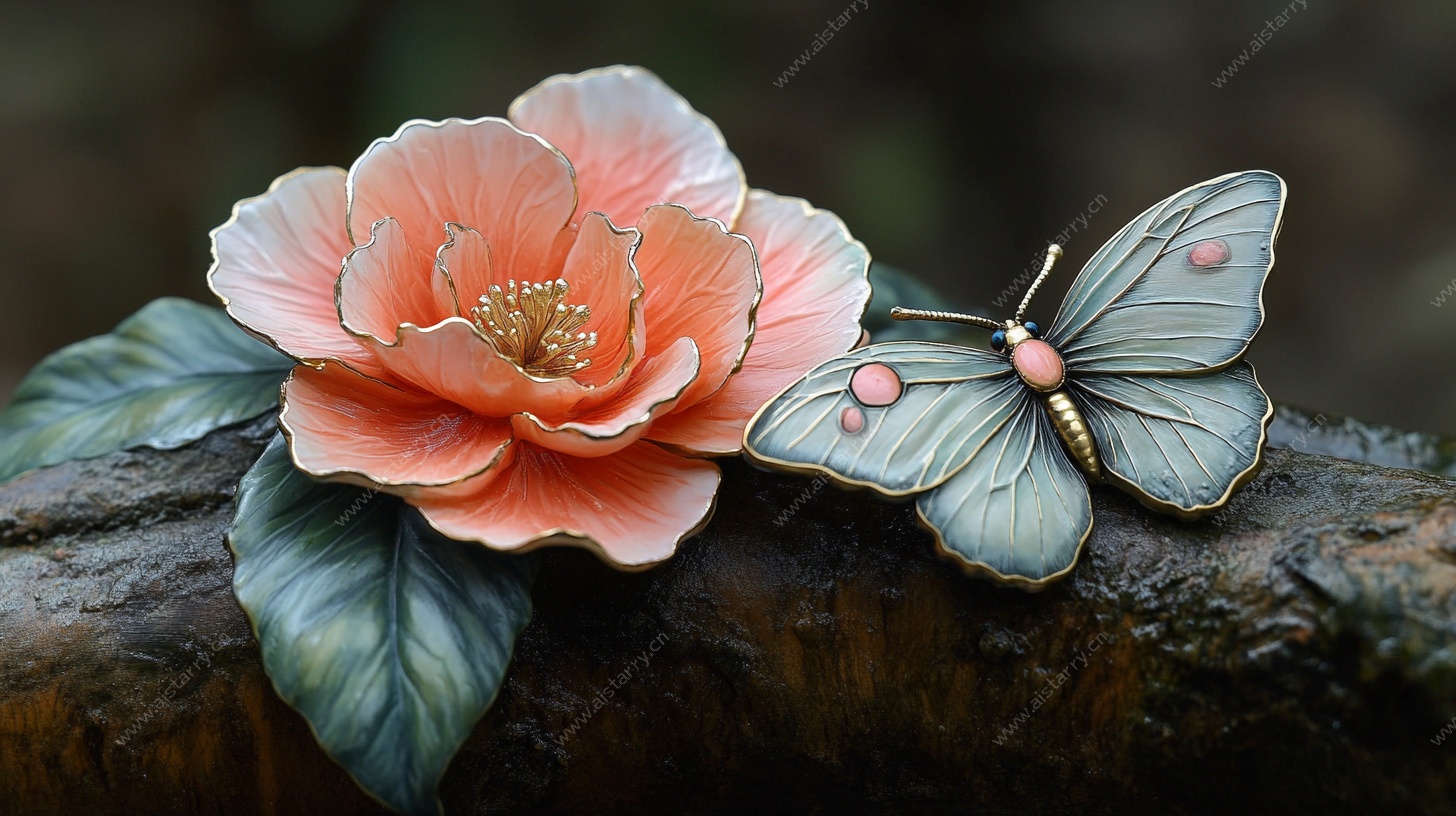 花朵蝴蝶金属胸针饰品