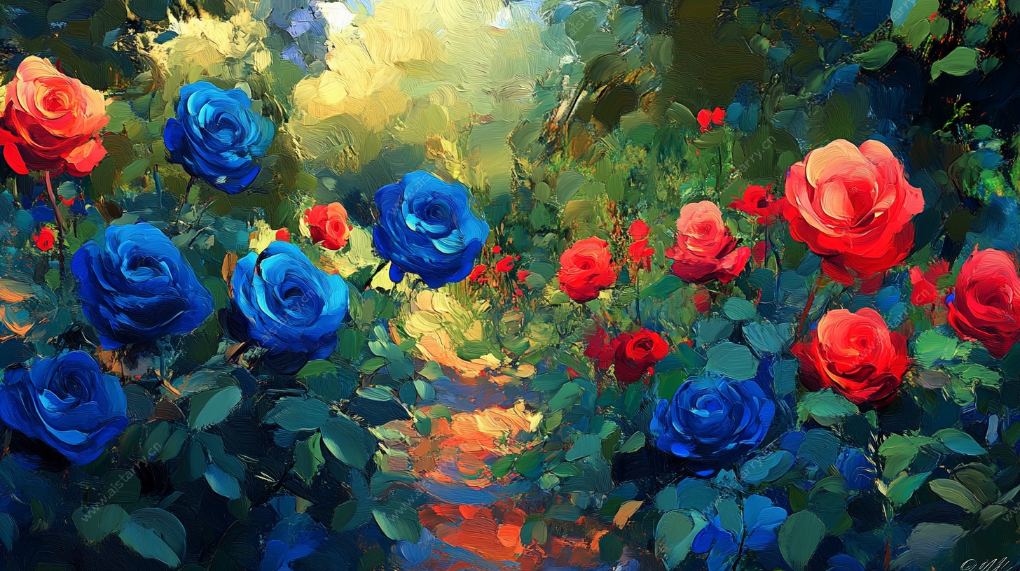 梦幻多彩玫瑰花卉景观