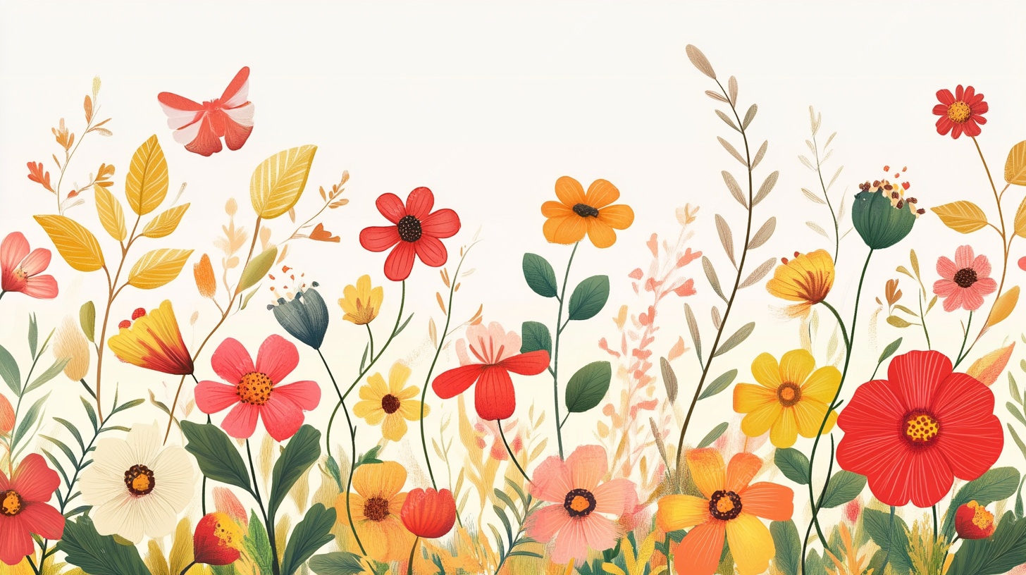 缤纷花卉插画