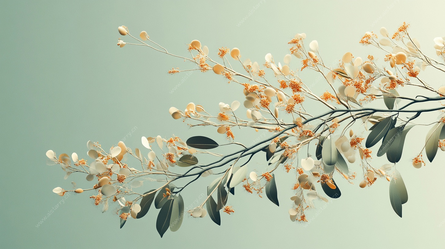 清新花卉枝条特写