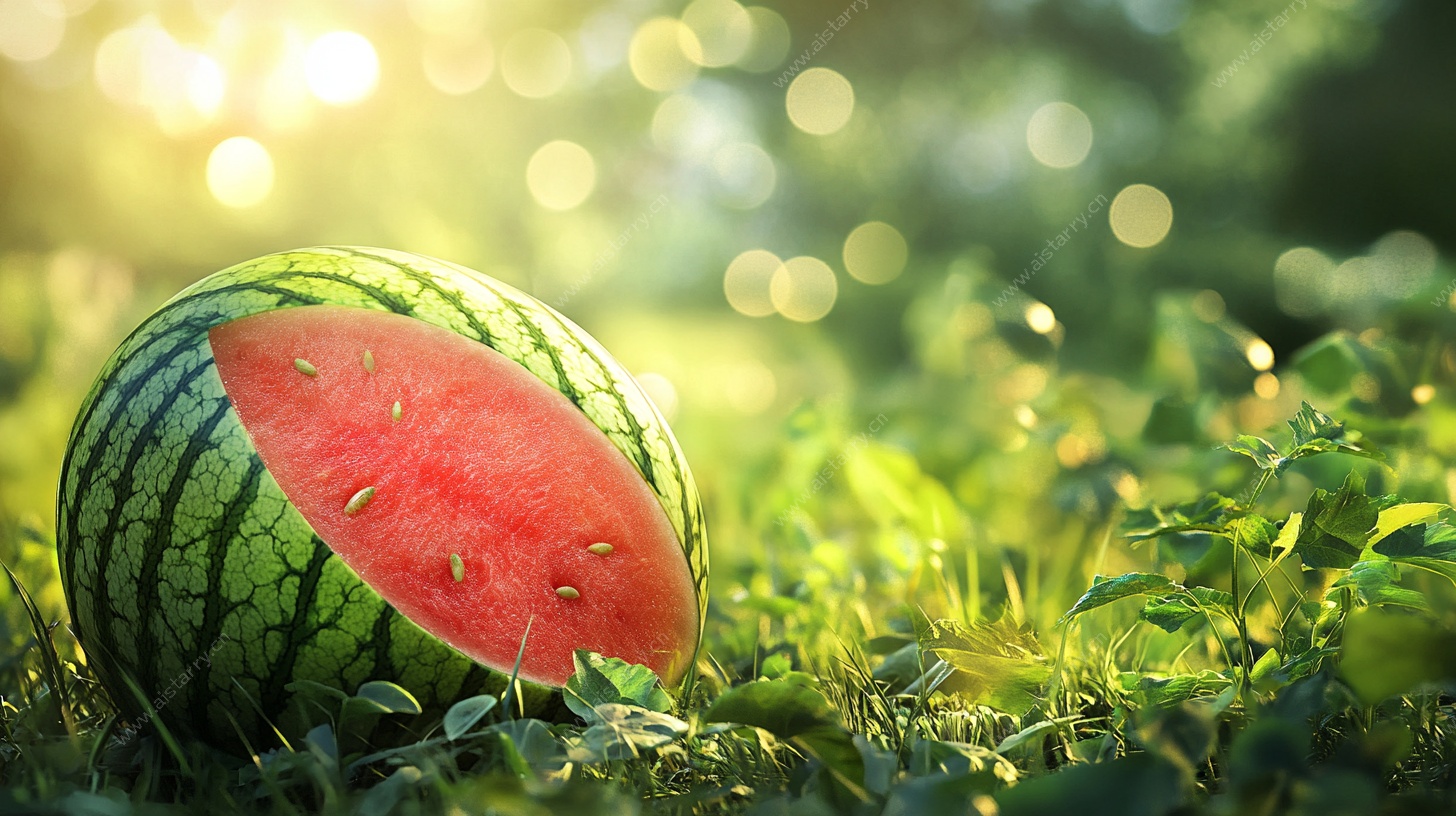 草地上的美味西瓜
