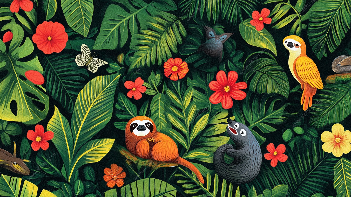 热带雨林中的可爱动物们