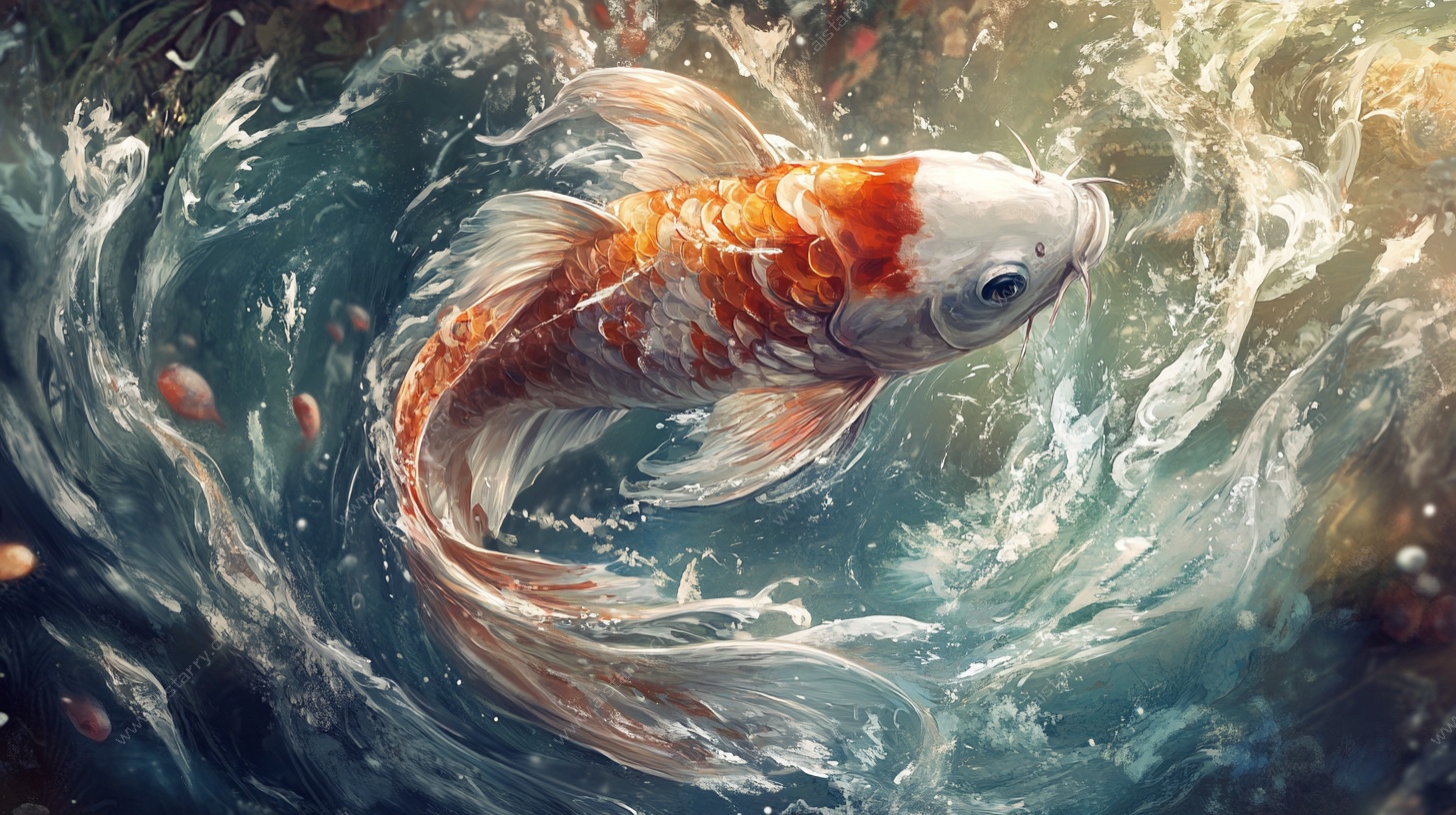 灵动锦鲤水中游