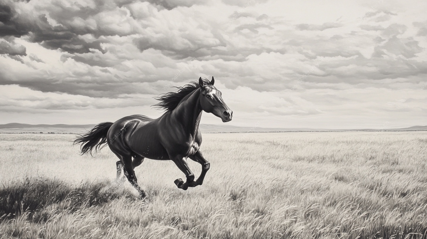 旷野奔马图