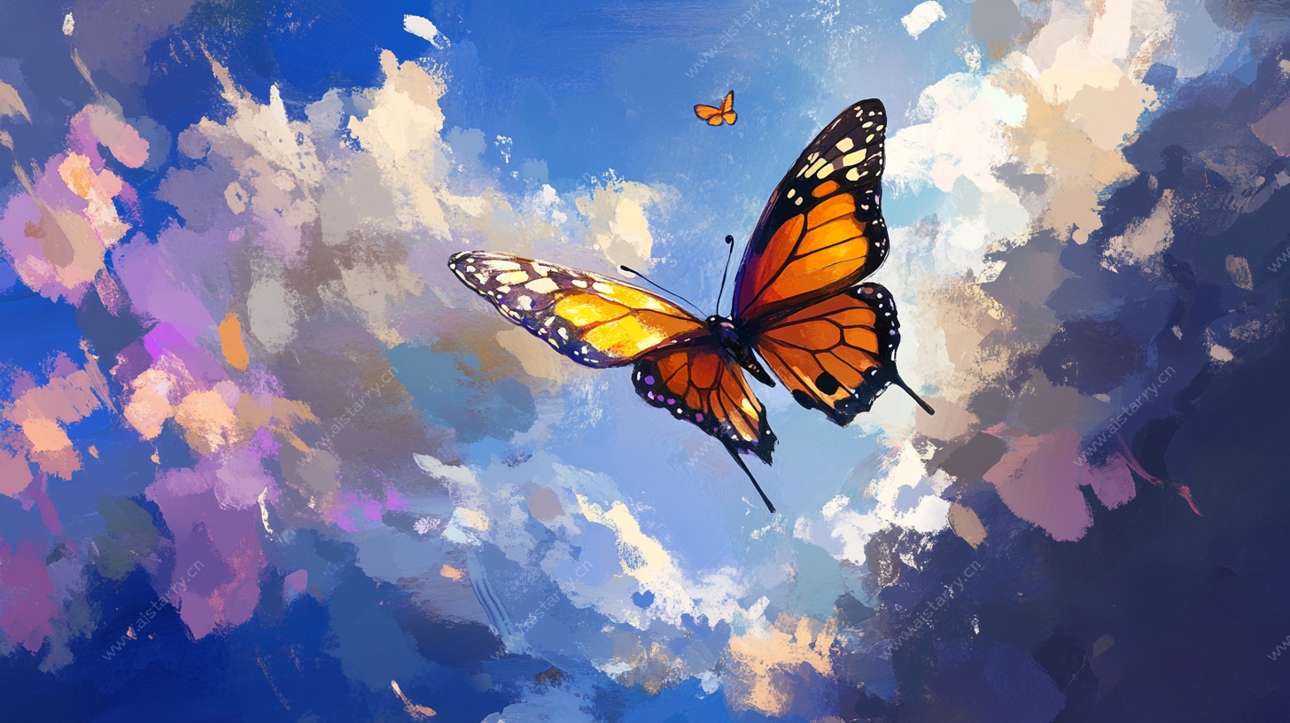 梦幻蝴蝶翱翔绚丽天空