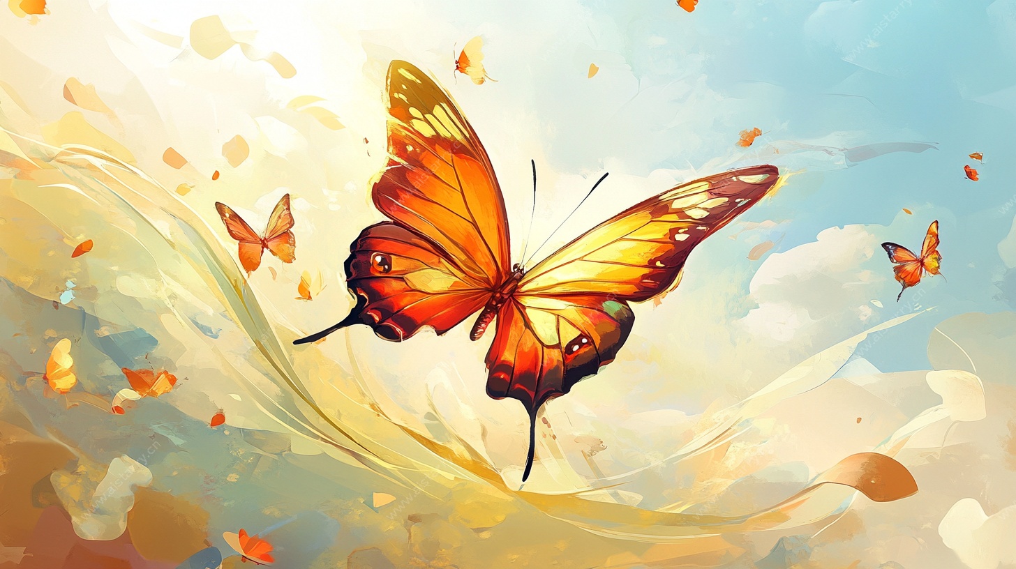 梦幻蝴蝶飞舞的唯美画面