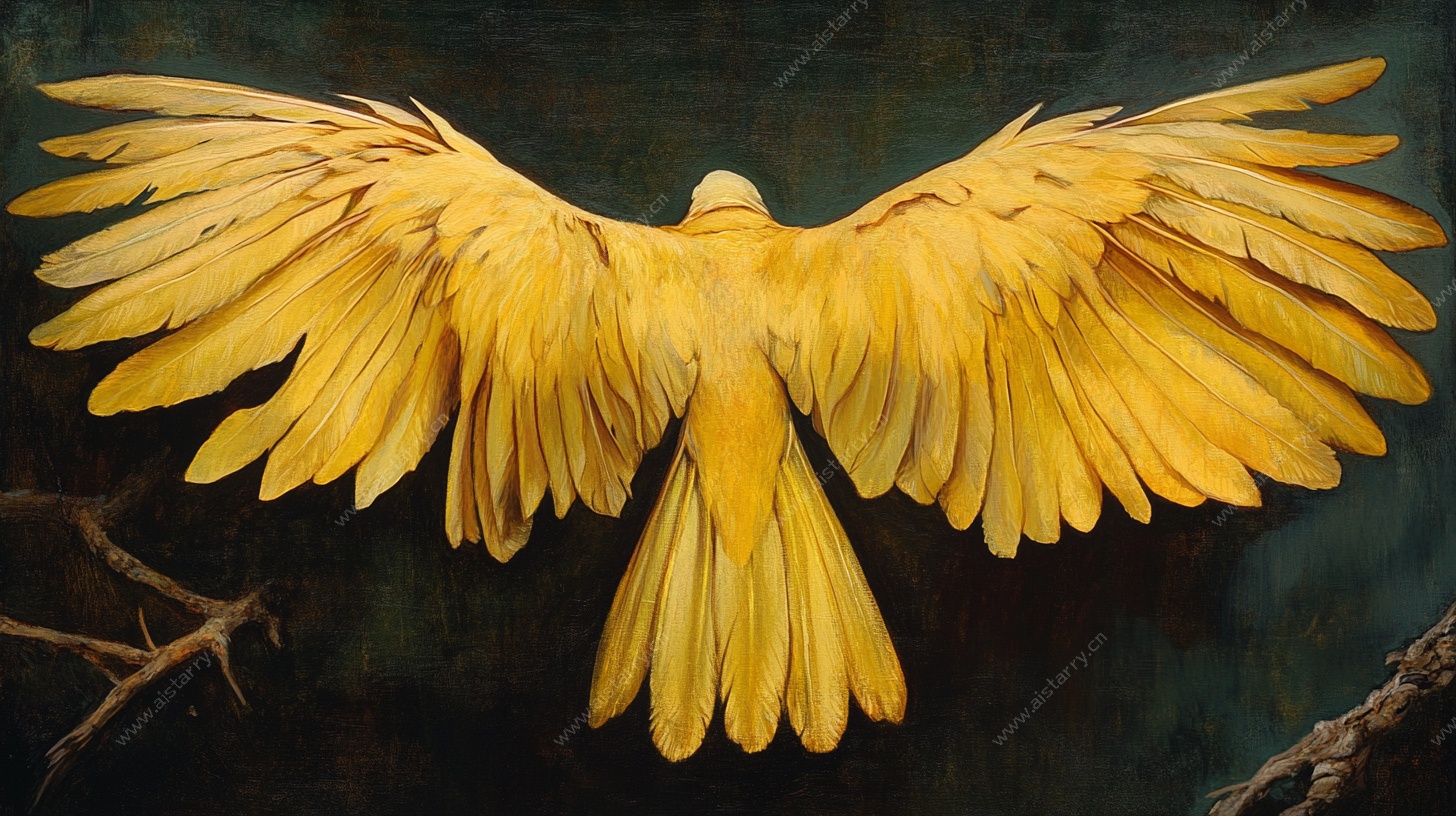 金色飞鸟展翅图