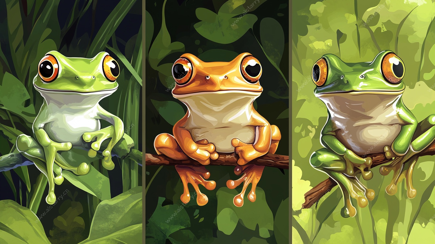 三只青蛙插画