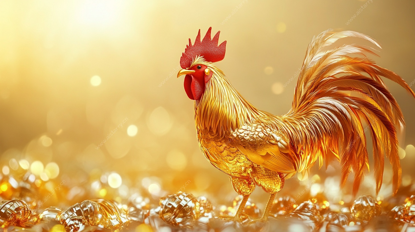 金公鸡摆件 闪耀财富氛围