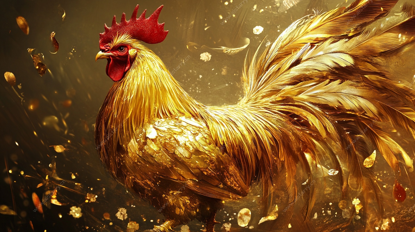 金色雄鸡 闪耀华丽风采