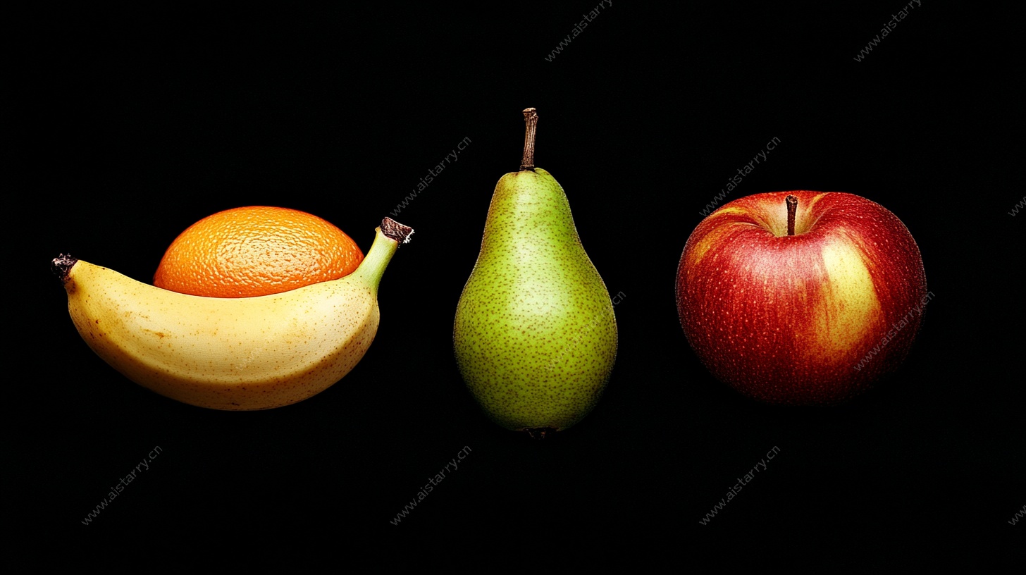 四种水果摆拍图
