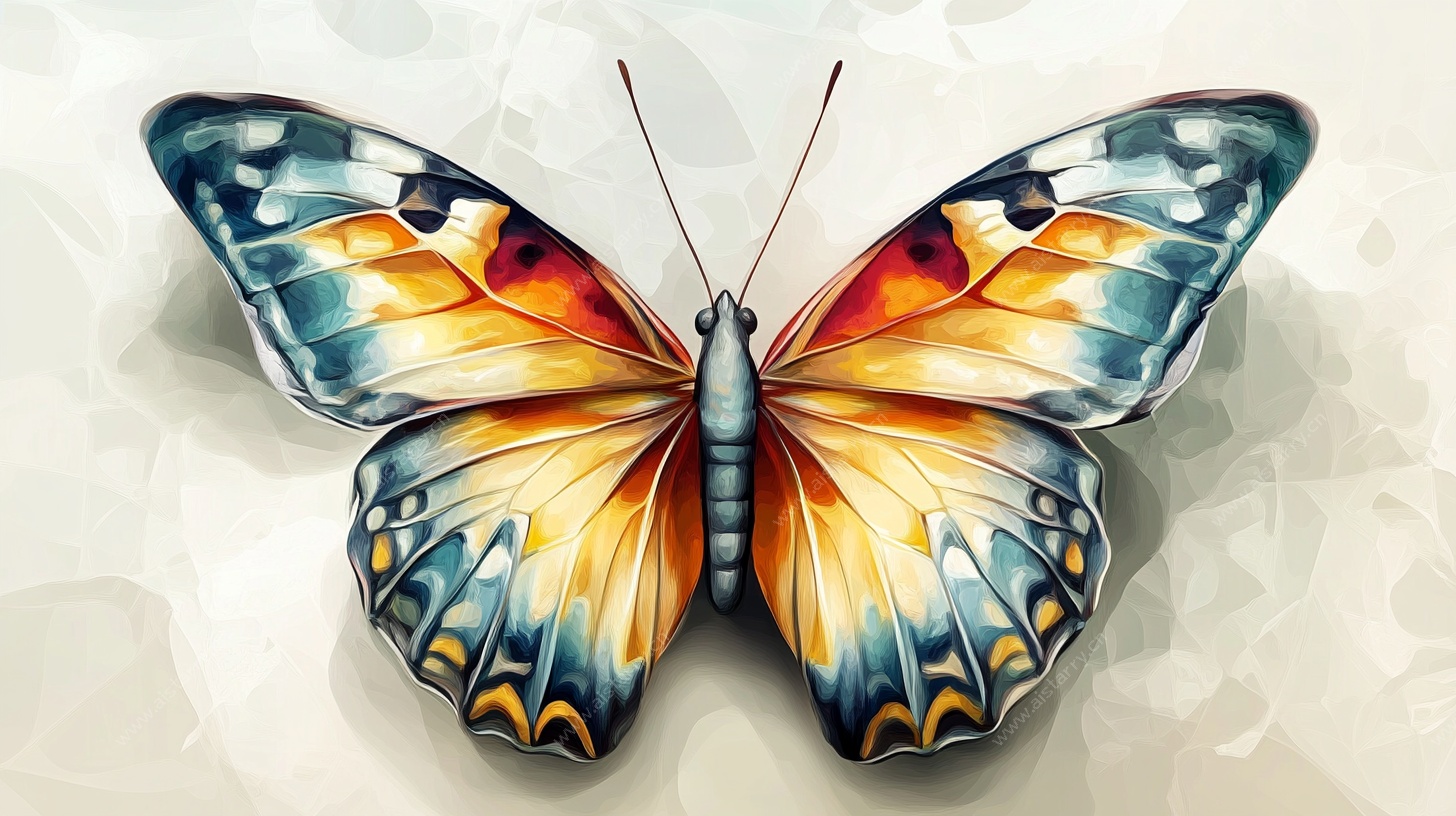 绚丽多彩蝴蝶插画