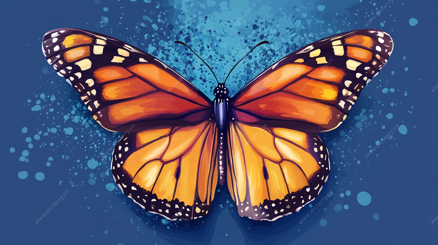 橙色蝴蝶插画