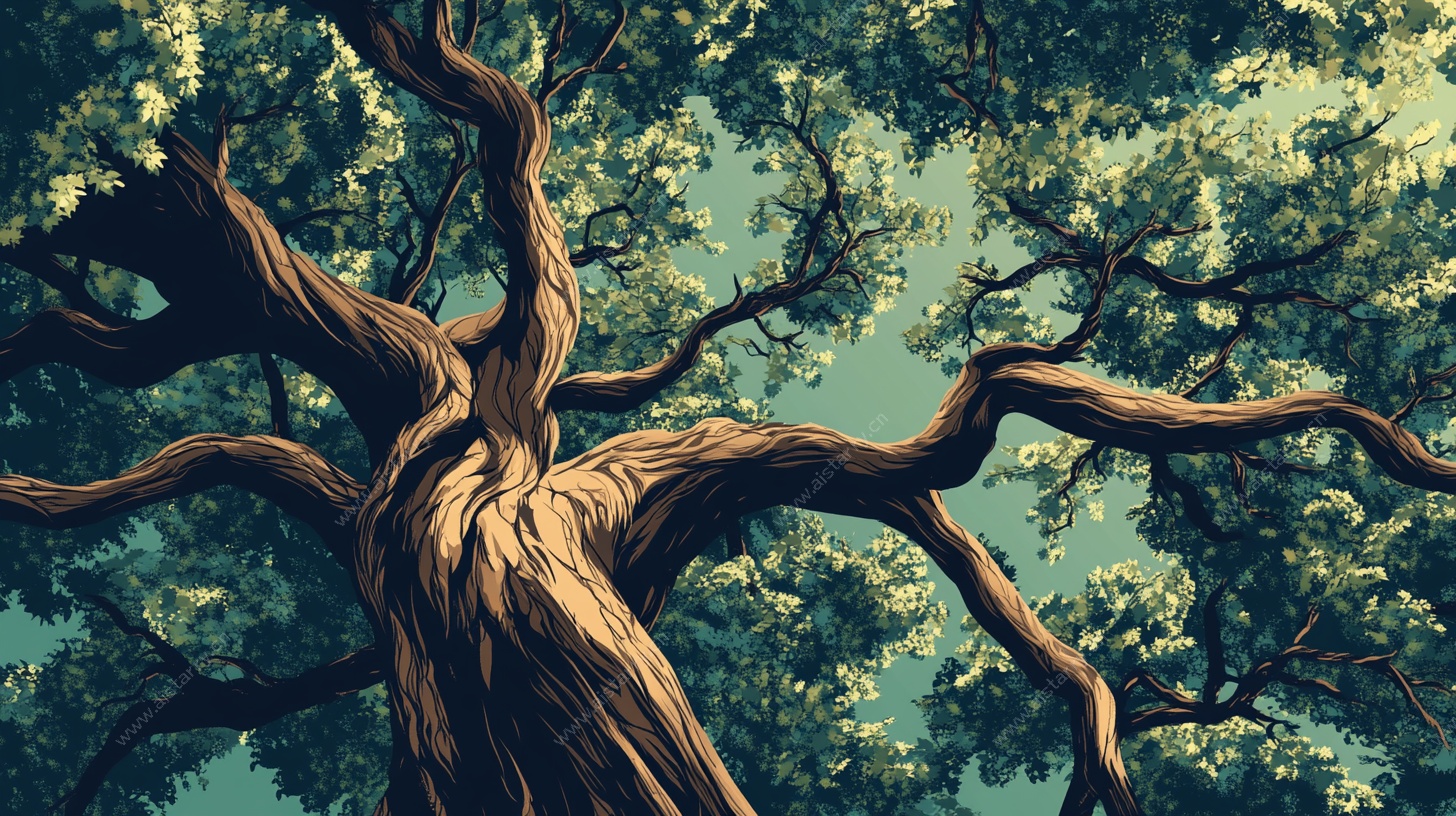 古老大树的奇幻艺术景象