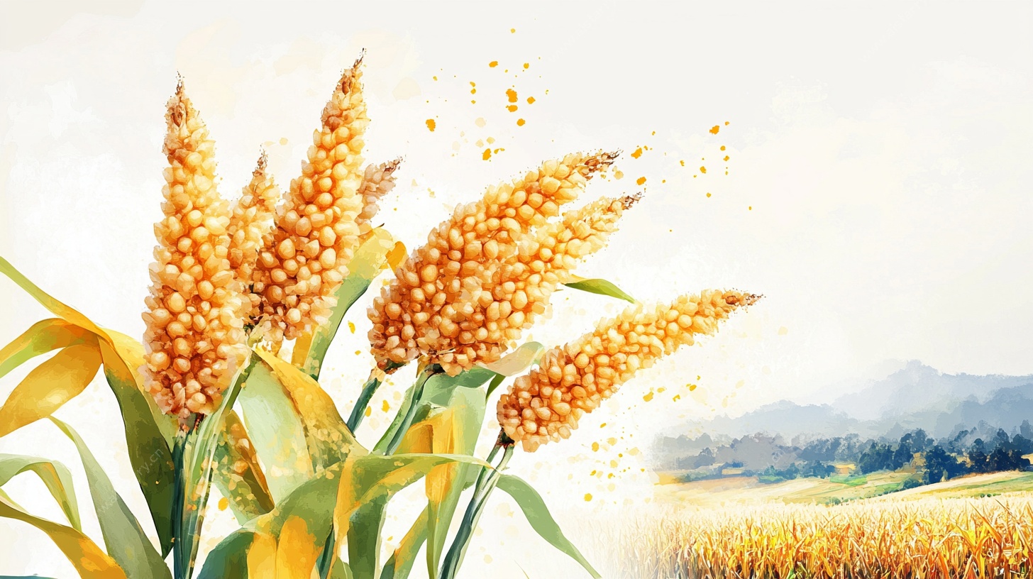 金黄饱满的谷穗田园美景