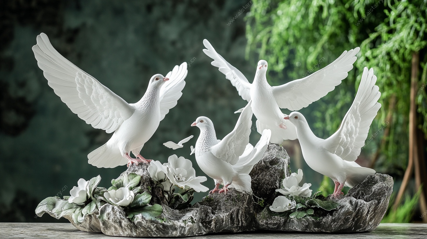 白鸽雕塑摆件 灵动姿态美