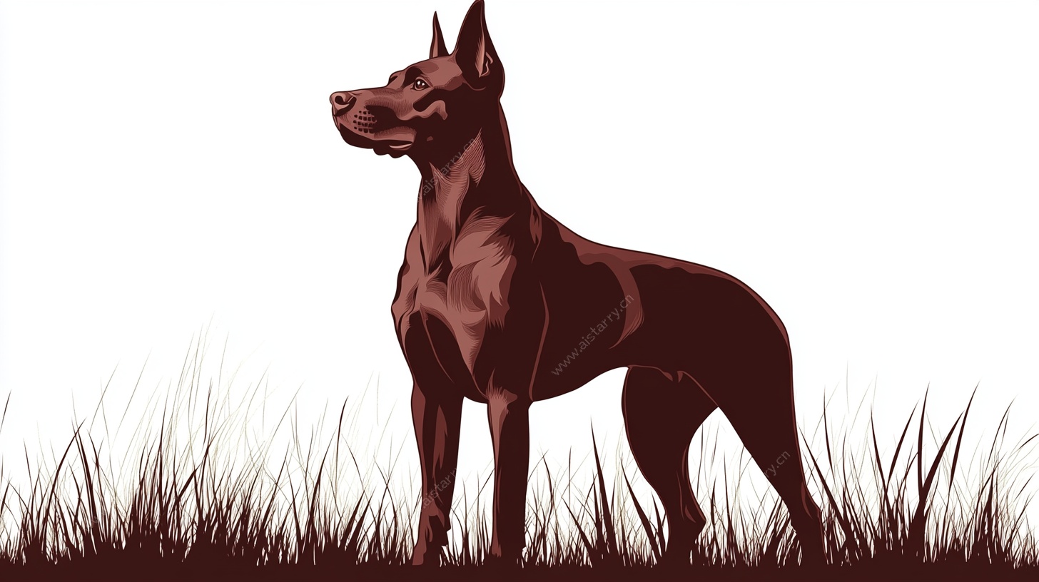 站立的杜宾犬插画