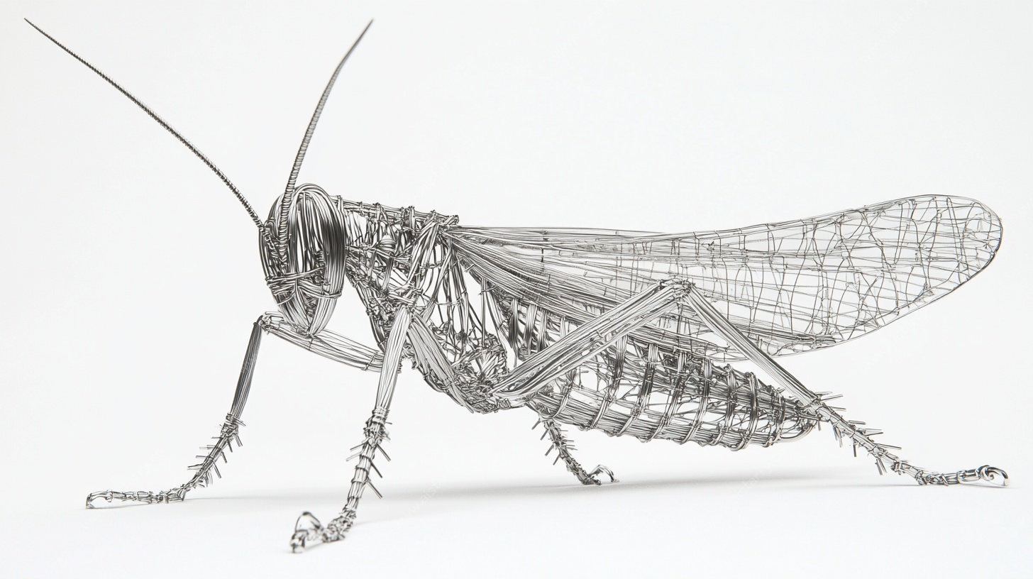 线框风格蝗虫3D模型