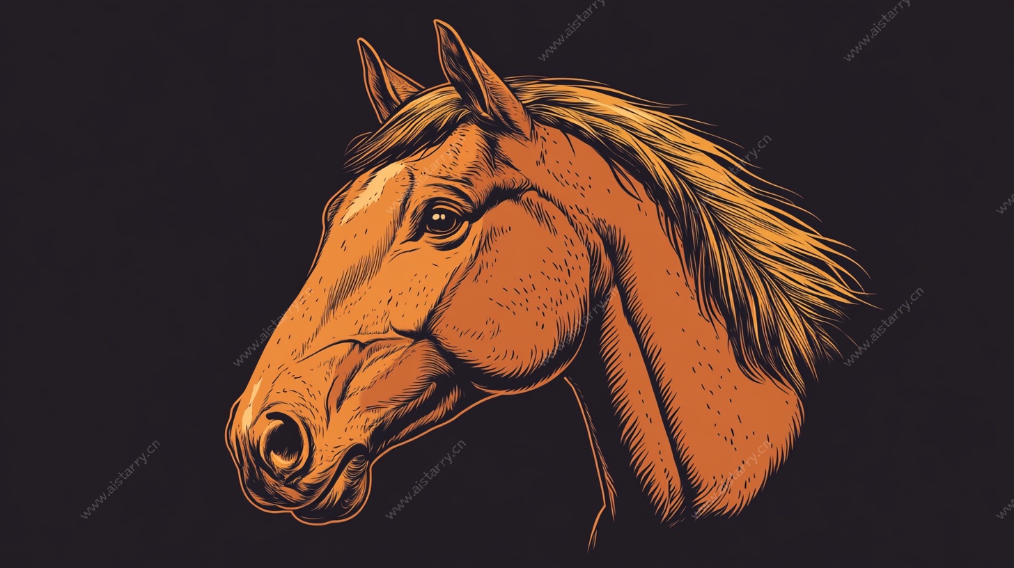 马头插画图