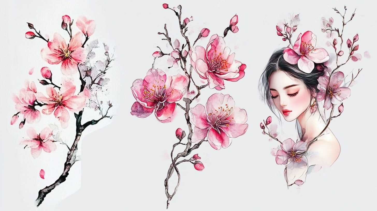 古风桃花美人插画集