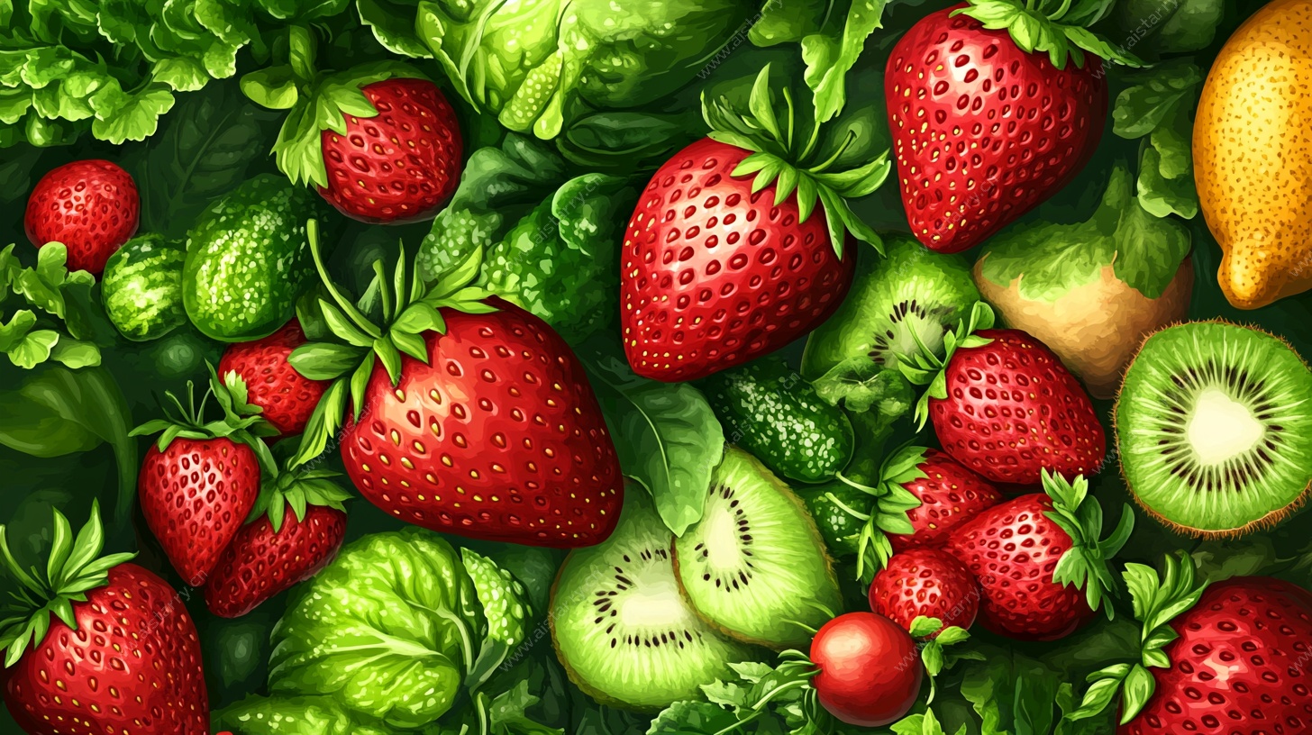 缤纷新鲜水果插画