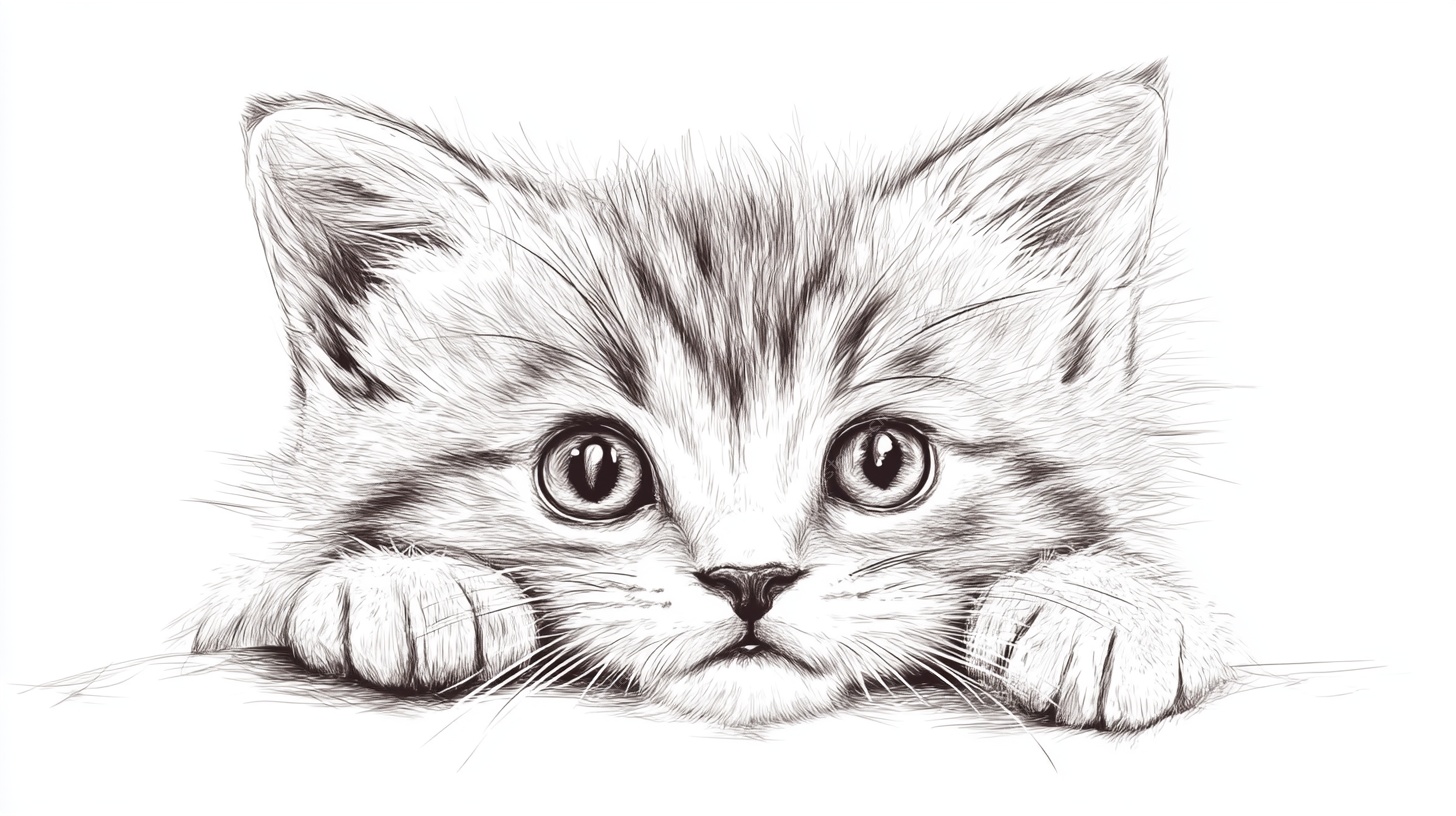 可爱猫咪素描头像