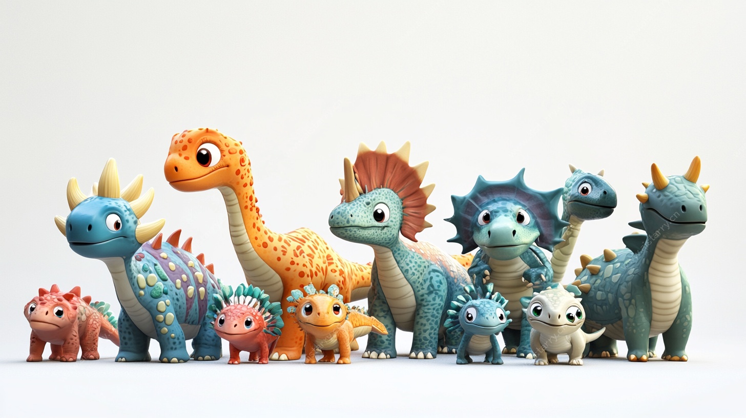 可爱恐龙家族卡通形象