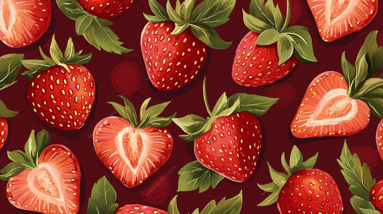 草莓图案背景图