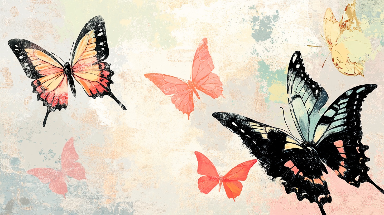 梦幻蝴蝶飞舞插画