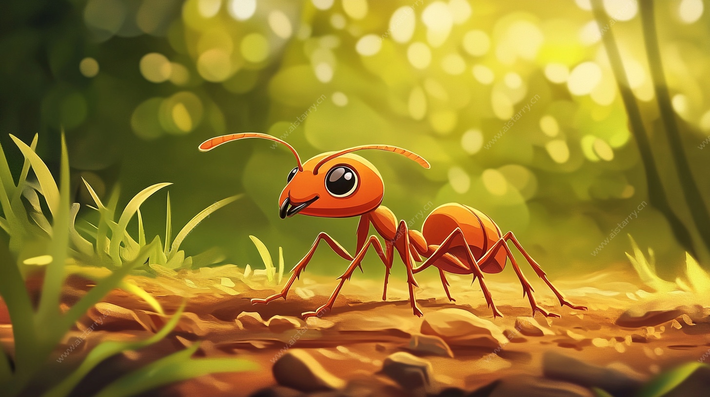 森林中的可爱小蚂蚁