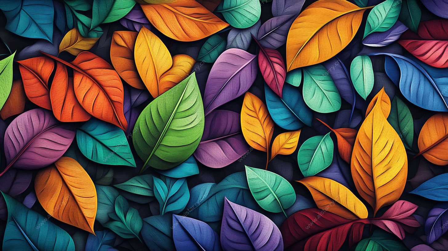 多彩树叶图案背景