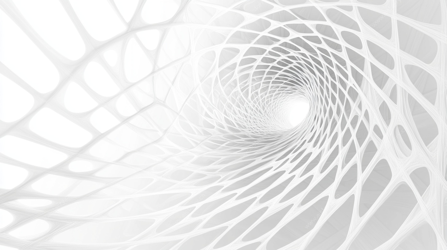 白色几何线条螺旋隧道背景