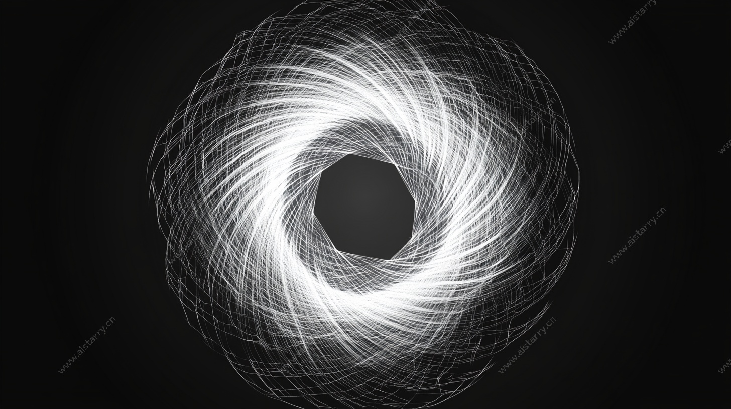 黑白线条旋涡抽象图案