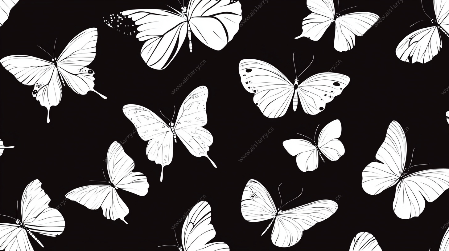 黑白蝴蝶图案背景