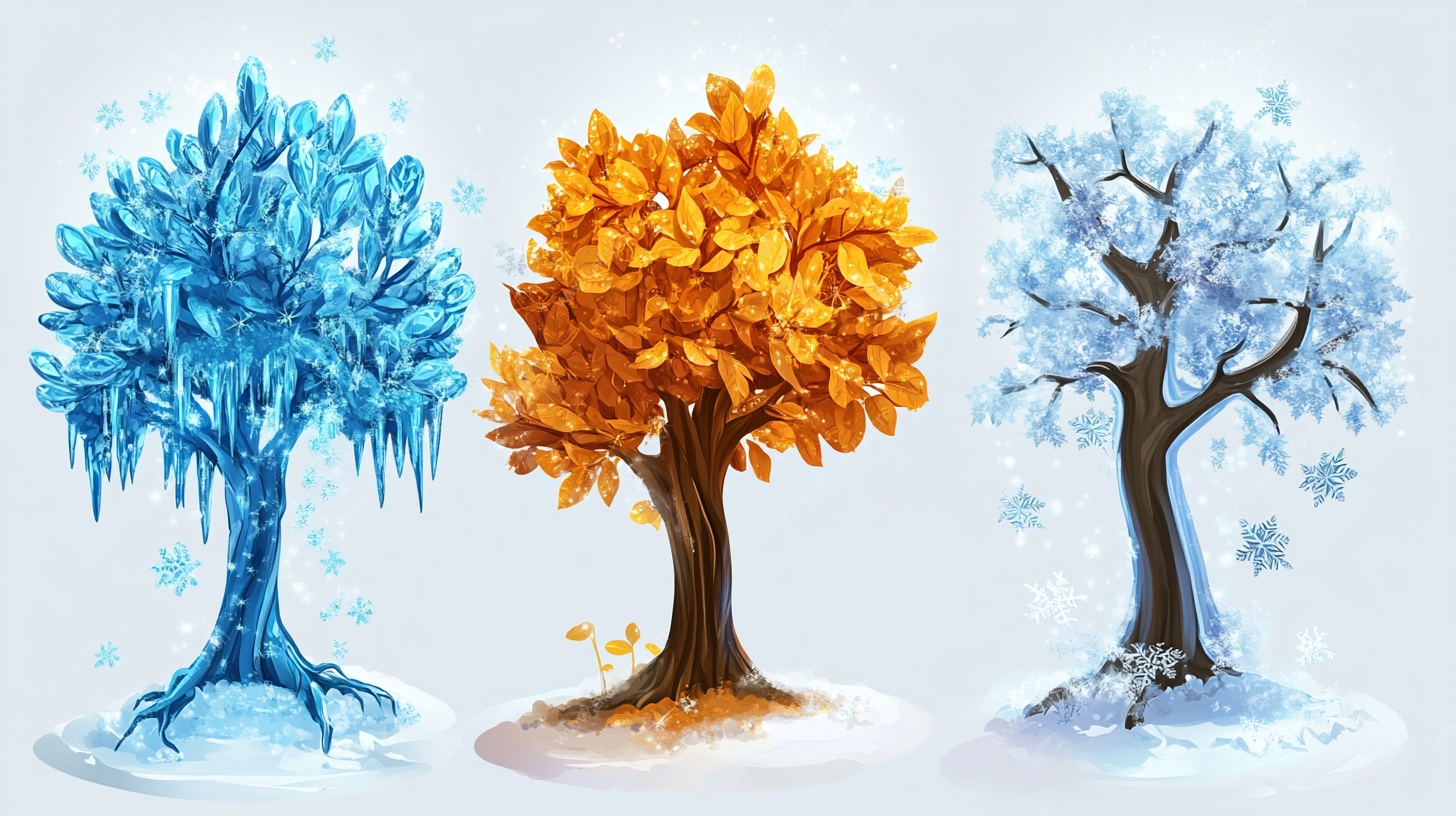 四季之树插画