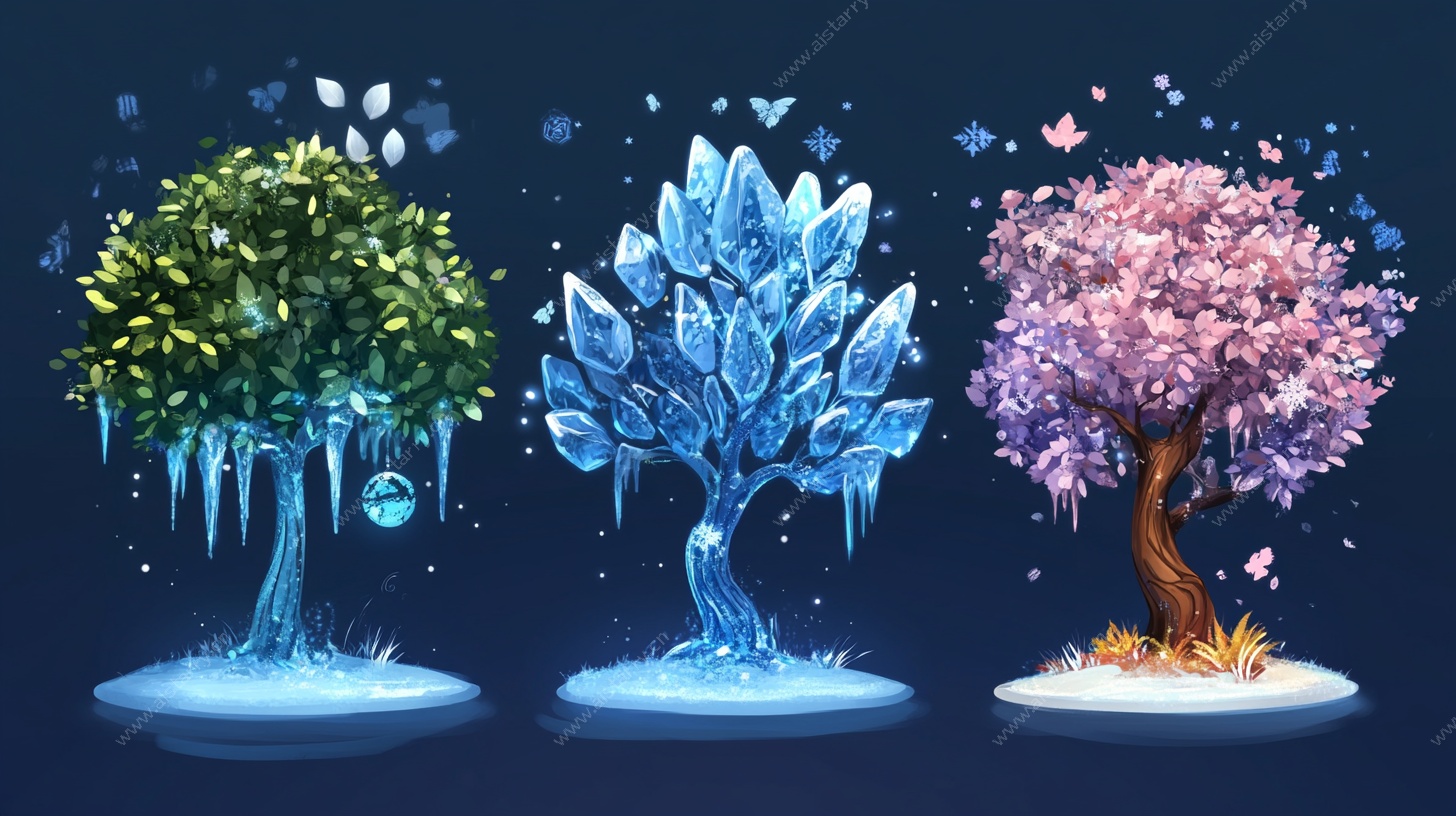 梦幻三棵树 自然奇幻风格