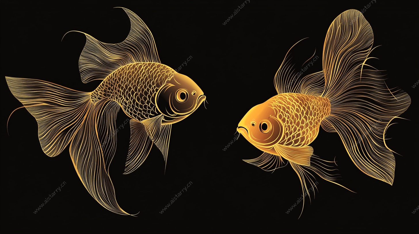双金鱼插画