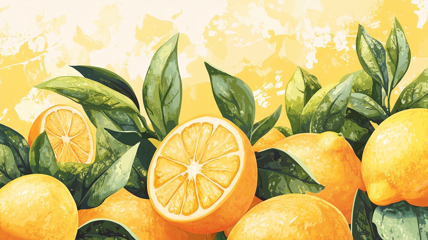 水彩风柠檬插画