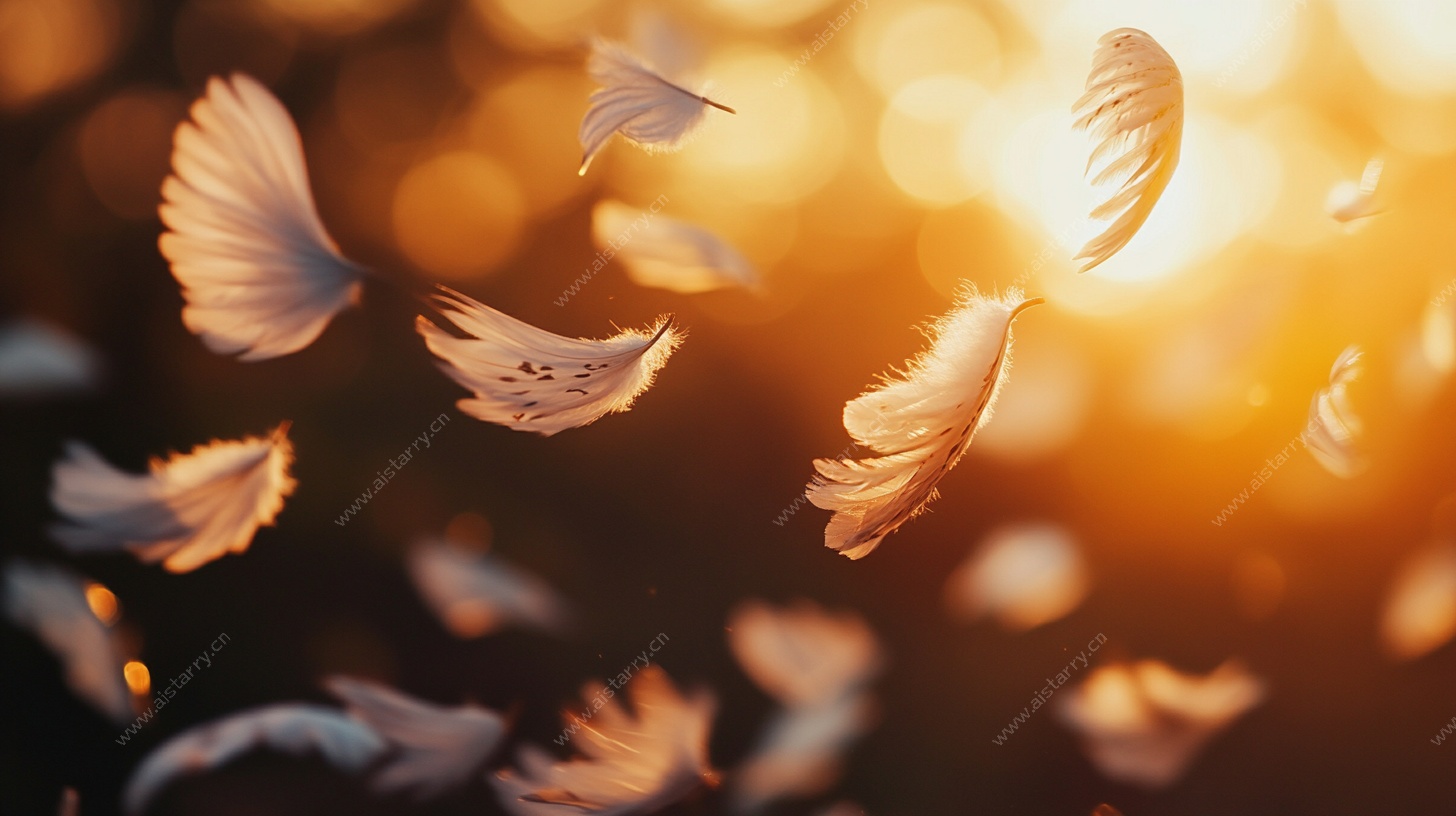 飘飞的羽毛 梦幻光影画面