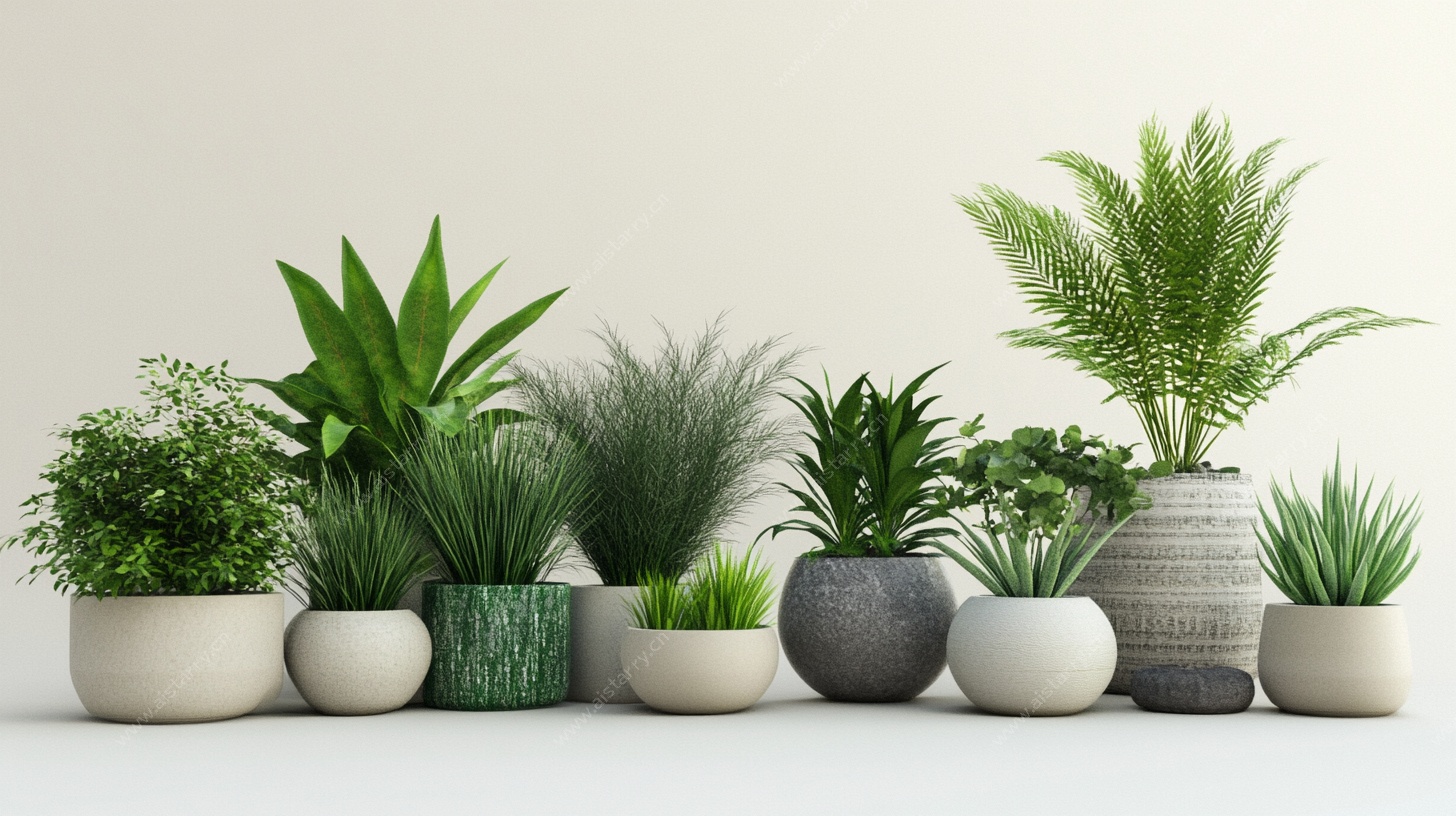 室内绿植盆栽组合展示