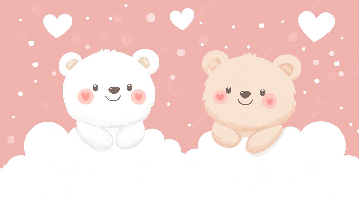 云朵上的可爱小熊