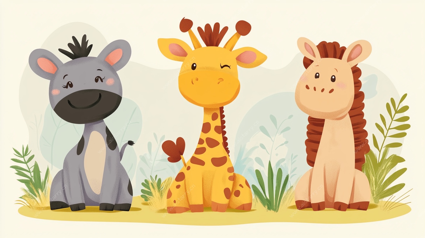 可爱动物们的草地聚会