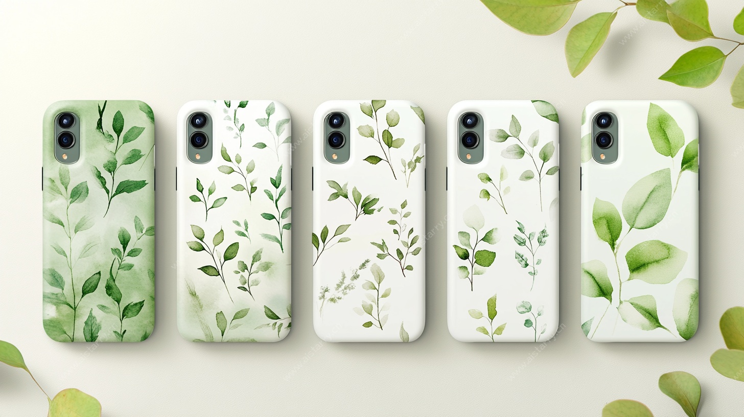 清新绿植风手机壳展示