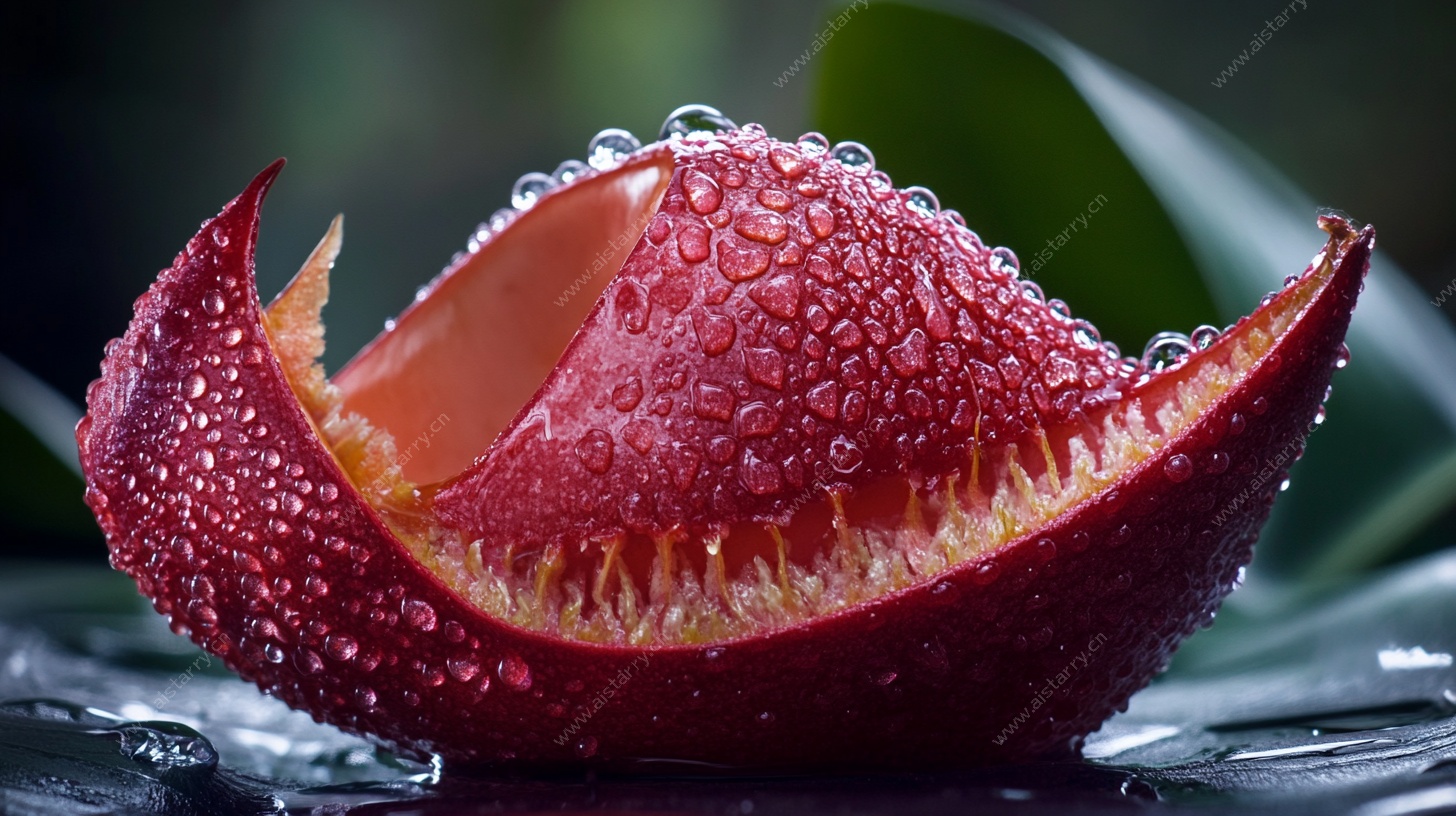 带水珠的红色捕蝇草