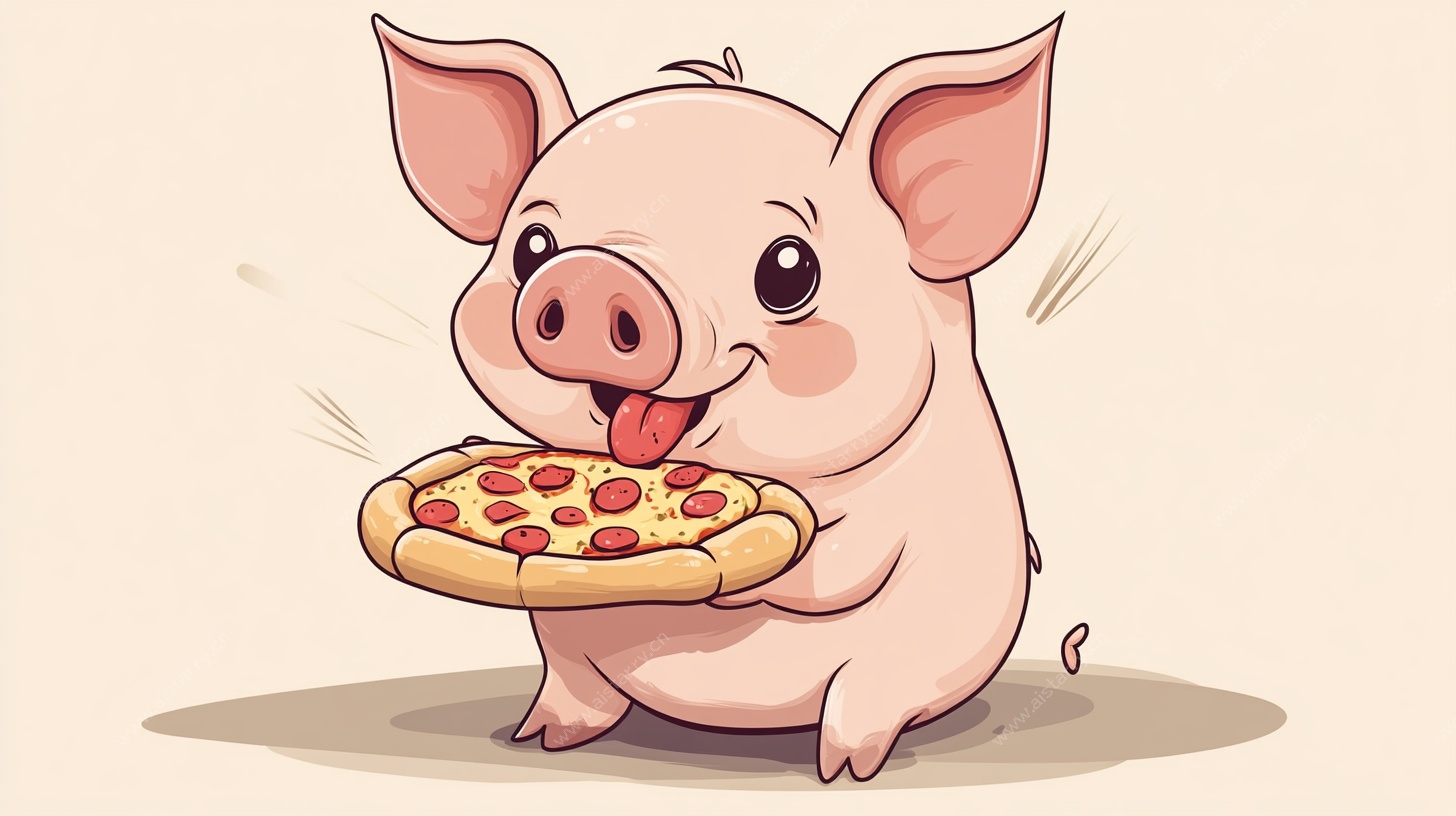 小猪开心吃披萨