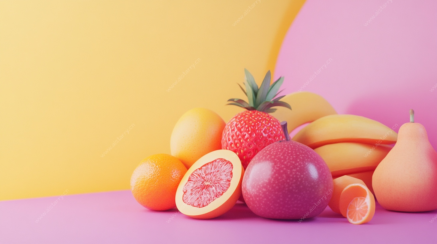 多彩水果静物图