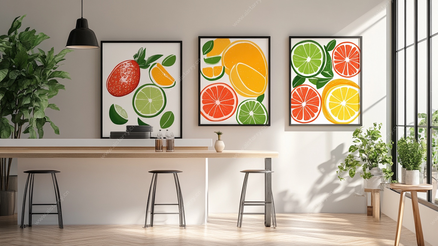 清新水果挂画装饰室内空间