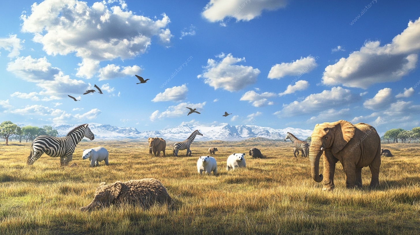 非洲草原野生动物群像